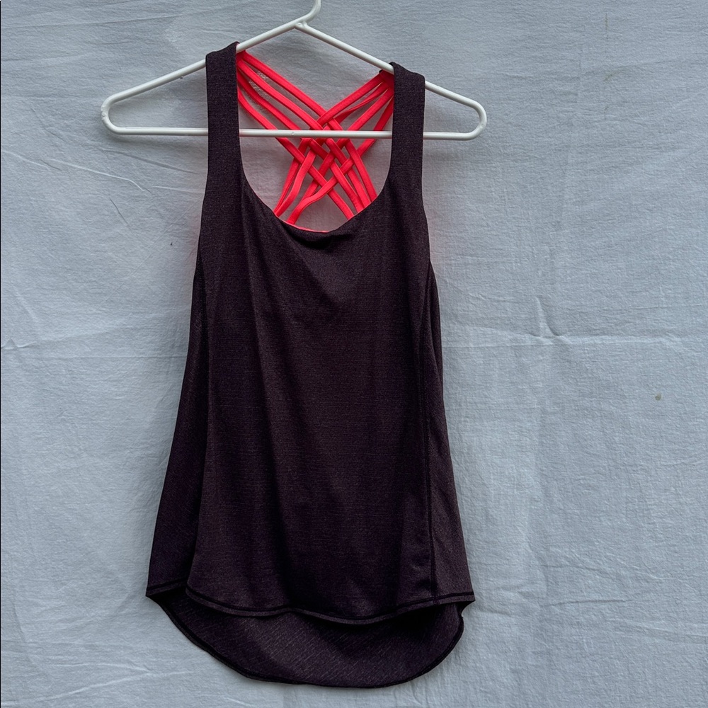 lululemon athletica Purple Tank Top with Pink Straps